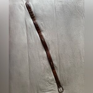 Brown Western Leather Belt with Decorative Concho Accents